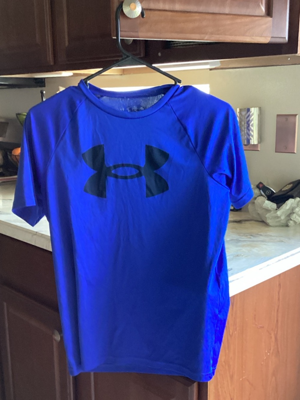 Under Armour Royal Blue Short Sleeve Performance Tee with Black Logo